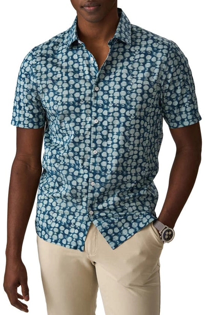 Good Man Brand Big On-point Short Sleeve Organic Cotton Button-up Shirt In Battik Geometric