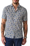 Good Man Brand Big On-point Short Sleeve Organic Cotton Button-up Shirt In White Ivy Floral