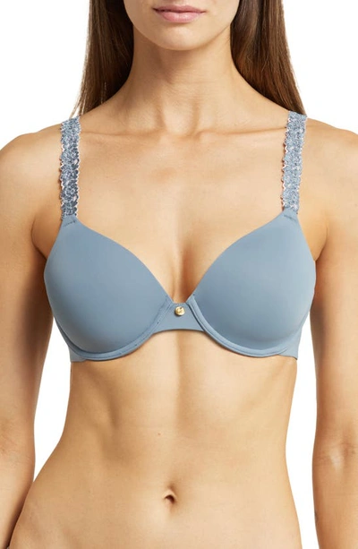 Natori Rose Dream Custom Coverage Underwire Bra In Slate/ Rose