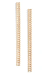 Nordstrom Cubic Zirconia Linear Drop Earrings In Clear- Gold