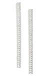 Nordstrom Cubic Zirconia Linear Drop Earrings In Clear- Silver
