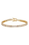 Nordstrom Square Cut Cubic Zirconia Tennis Bracelet In Clear- Gold