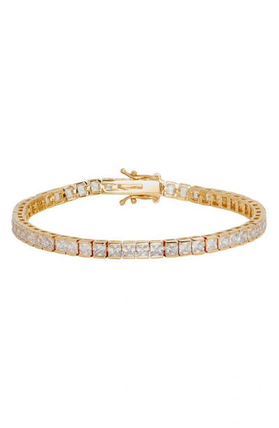 Nordstrom Square Cut Cubic Zirconia Tennis Bracelet In Clear- Gold