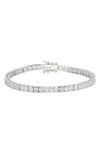 Nordstrom Square Cut Cubic Zirconia Tennis Bracelet In Clear- Silver