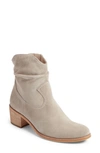 Paul Green Shilo Western Bootie In Stone Soft Suede