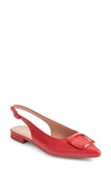Nordstrom Becca Pointed Toe Slingback Flat In Red