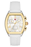 Michele Relevé Sport Chronograph Silicone Strap Watch, 31mm In White
