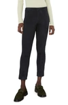 Vince Stretch Suede Split-hem Cropped Pants In Coastal Blue