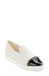 Karl Lagerfeld Caralee Cap Toe Slip-on Sneaker In Soft White/ Black