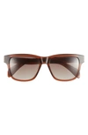 Rag & Bone 54mm Rectangular Sunglasses In Crys Brown/ Brown Gradient