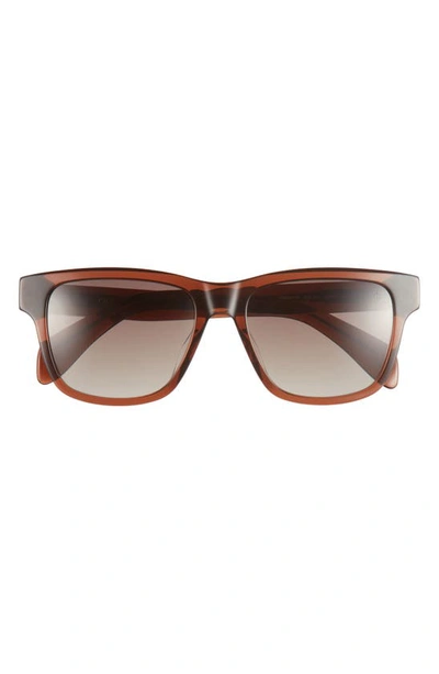 Rag & Bone 54mm Rectangular Sunglasses In Brown