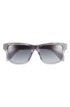 Rag & Bone 54mm Rectangular Sunglasses In Grey/ Grey Shaded
