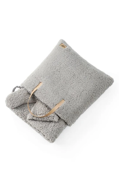 Ugg Original Faux Shearling Throw Blanket & Eye Mask Sleep Set In Grey Tones