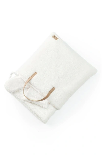 Ugg Original Faux Shearling Throw Blanket & Eye Mask Sleep Set In White Tones