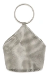 Olga Berg Bianca Mesh Bucket Bag In Silver