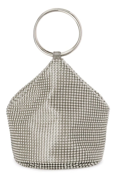 Olga Berg Bianca Mesh Bucket Bag In Silver