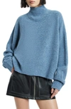 Allsaints A Star Funnel Neck Sweater In Storm Cloud Blue