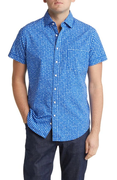 Rodd & Gunn Halldene Short Sleeve Button-up Shirt In Indigo