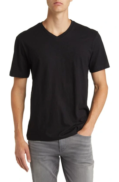 Hugo Boss Tilson Solid V-neck T-shirt In Black
