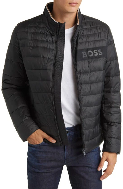 Hugo Boss Darolus Quilted Puffer Jacket In Black