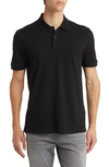 Hugo Boss Boss Pallas Cotton Polo In Black
