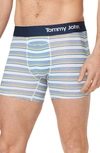 Tommy John 4-inch Cool Cotton Boxer Briefs In Habanero Gold Tabloid Stripe