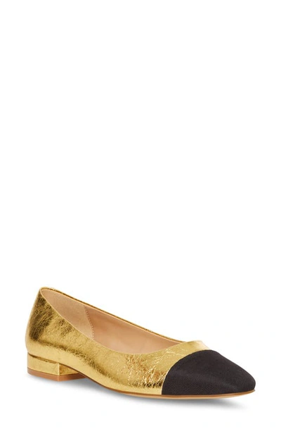 Steve Madden Blair Cap Toe Ballet Flat In Gold