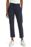 Frame Trapunto Button Tab Cuff Pants In Washed Navy