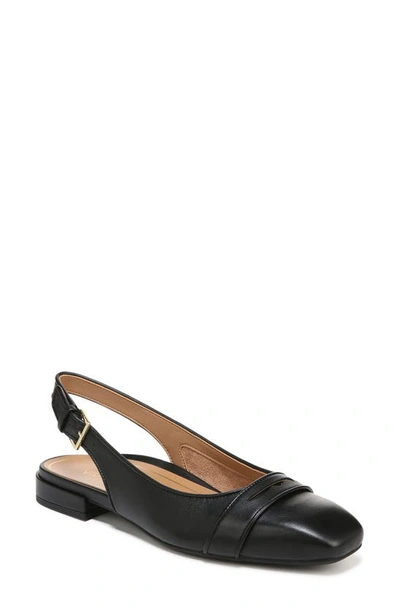 Vionic Lynda Slingback Flat In Black Leather | ModeSens