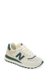 New Balance 574 Sneaker In Bright White/ Green