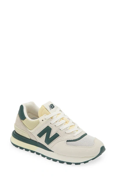 New Balance 574 Sneaker In Bright White/ Green