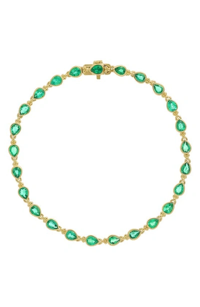 Bony Levy El Mar Station Bracelet In 18k Yellow Gold - Emerald