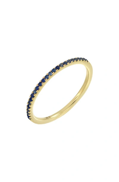 Bony Levy Iris Stackable Ring In Yellow Gold/sapphire