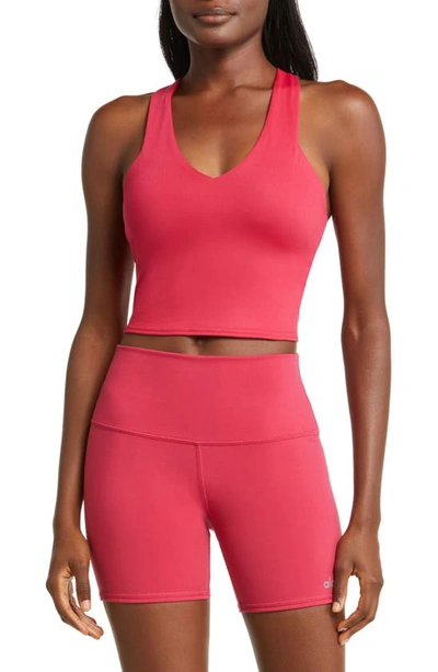 Alo Yoga Real Sports Bra In Lipstick Red