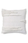 DKNY TEXTURED STRIPE COTTON ACCENT PILLOW