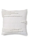 Dkny Pure Textured Stripe Decorative Pillow, 20 X 20 In White