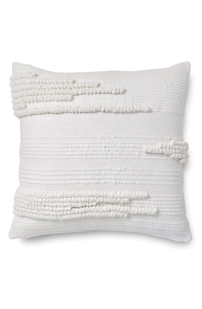 Dkny Pure Textured Stripe Decorative Pillow, 20" X 20" In White