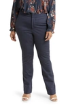 Nydj Stretch Knit Straight Leg Pants In Oxford Navy