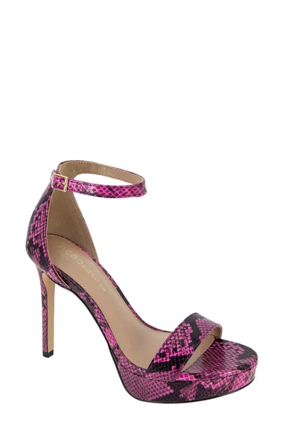 Bcbgeneration Nallah Platform Sandal In Viva Pink Snake