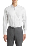 Nordstrom Bilbury Trim Fit Tech-smart Coolmax® Non-iron Dress Shirt In White Bilbury Texture