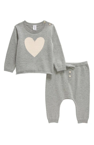 Nordstrom Babies' Graphic Sweater & Pants Set In Grey Heather Heart