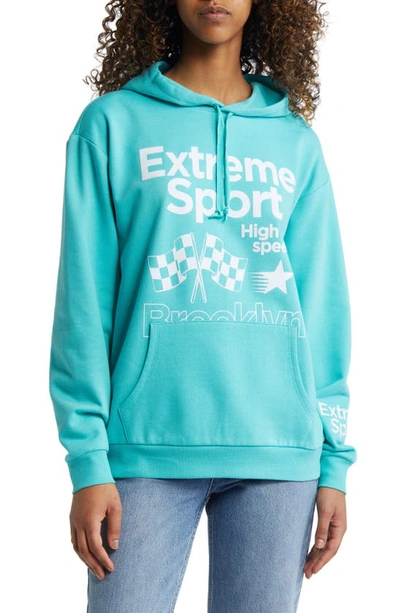 Vinyl Icons Extreme Sports Graphic Hoodie In Turq