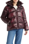 Sam Edelman Hooded Puffer Jacket In Garnet