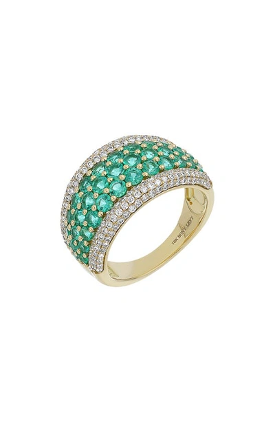 Bony Levy El Mar Wide Ring In 18k Y Gold - Diamond Emerald