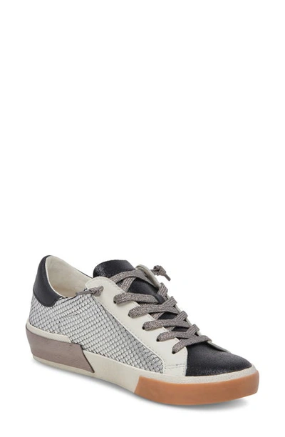 Dolce Vita Zina Sneaker In Pewter Embossed Leather