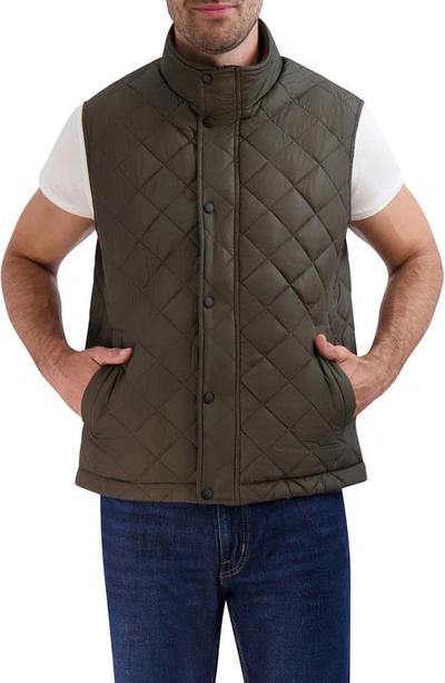 Cole Haan Quilted Waistcoat In Green