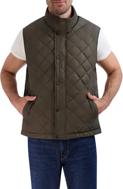 Cole Haan Quilted Vest In Green