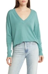 Treasure & Bond V-neck Sweater In Green Seaglass