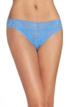 Hanky Panky Original Rise Lace Thong In Forget Me Not