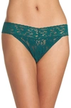 Hanky Panky Original Rise Lace Thong In Ivy